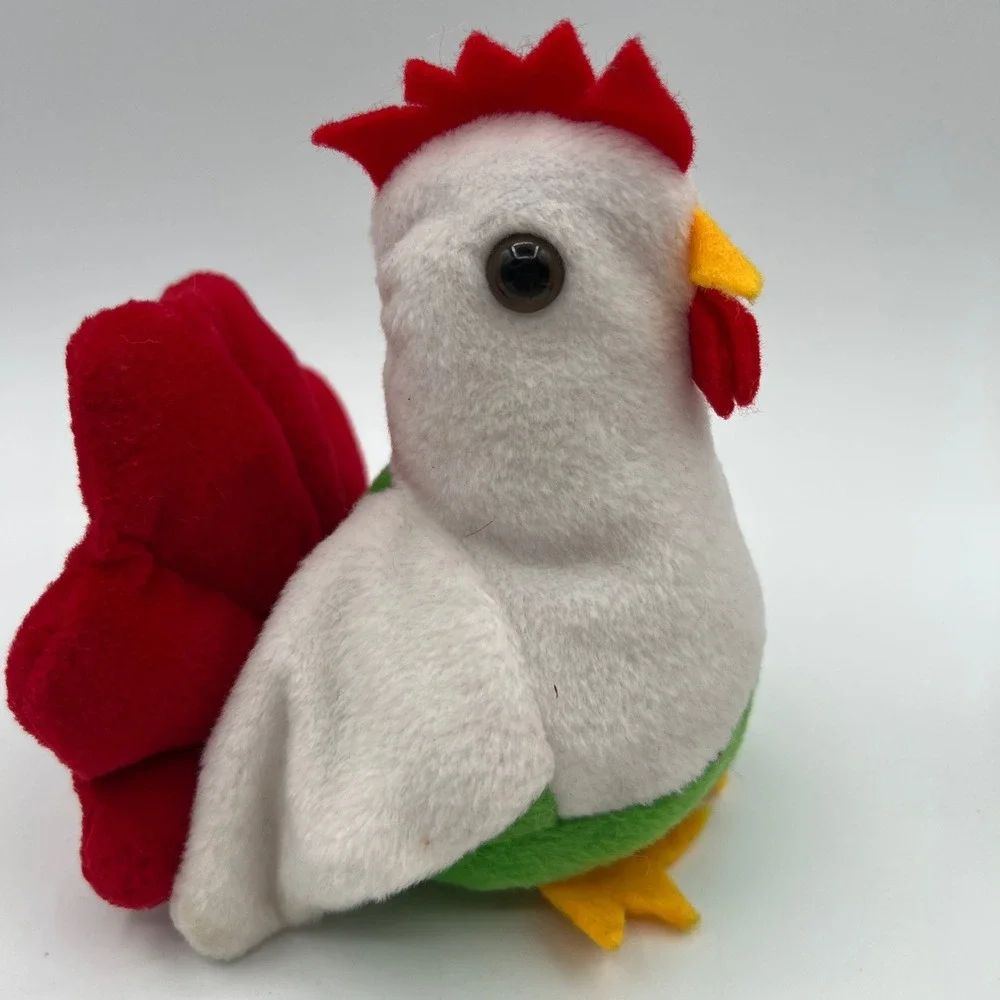 Imperial Toy 1996 Friendly Pebble Pets Rooster Bean Bag Plush